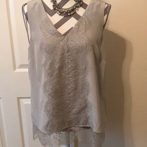 Antonio Melani silver lace blouse. Great for work